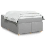 Pat continental cu saltea, gri deschis, 120x200 cm, textil GartenMobel Dekor