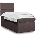 Pat box spring cu saltea, maro închis, 90x190 cm, textil GartenMobel Dekor