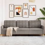 Canapea cu 3 locuri, taupe, 210 cm, material textil GartenMobel Dekor