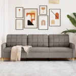 Canapea cu 3 locuri, taupe, 210 cm, material textil GartenMobel Dekor