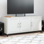 Dulap TV, alb, 100,5x39x43,5 cm, oțel laminat la rece GartenMobel Dekor