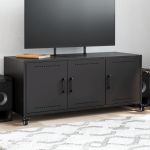 Dulap TV, negru, 100,5x39x43,5 cm, oțel laminat la rece GartenMobel Dekor
