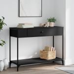 Măsuță consolă, negru, 100x34,5x75 cm, lemn compozit GartenMobel Dekor