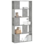 Bibliotecă cu 5 niveluri gri beton 80,5x23,5x162,5 cm lemn GartenMobel Dekor