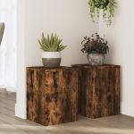 Suporturi de plante 2 buc. stejar fumuriu 25x25x35 cm lemn GartenMobel Dekor