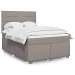 Pat continental cu saltea gri taupe 140x200 cm material textil GartenMobel Dekor