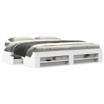 Cadru de pat, alb, 200x200 cm, lemn prelucrat GartenMobel Dekor