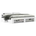 Cadru de pat, alb, 200x200 cm, lemn prelucrat GartenMobel Dekor