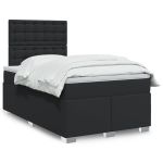 Pat box spring cu saltea, negru, 120x190 cm, piele ecologică GartenMobel Dekor
