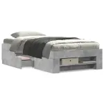 Cadru de pat, gri beton, 75x190 cm, lemn prelucrat GartenMobel Dekor