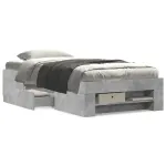 Cadru de pat, gri beton, 90x190 cm, lemn prelucrat GartenMobel Dekor