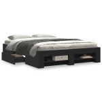 Cadru de pat, negru, 150x200 cm, lemn prelucrat GartenMobel Dekor