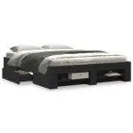 Cadru de pat, negru, 150x200 cm, lemn prelucrat GartenMobel Dekor