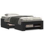 Cadru de pat, negru, 90x190 cm, lemn prelucrat GartenMobel Dekor