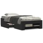 Cadru de pat, negru, 90x190 cm, lemn prelucrat GartenMobel Dekor