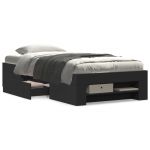 Cadru de pat, negru, 90x200 cm, lemn prelucrat GartenMobel Dekor