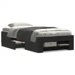 Cadru de pat, negru, 90x200 cm, lemn prelucrat GartenMobel Dekor