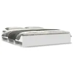 Cadru de pat, alb, 200x200 cm, lemn prelucrat GartenMobel Dekor