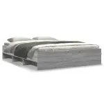 Cadru de pat, gri sonoma, 150x200 cm, lemn prelucrat GartenMobel Dekor