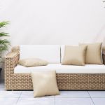 Perne de canapea, 4 buc., beige, 50x50 cm, textil GartenMobel Dekor