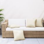 Perne de canapea, 4 buc., crem, 60x60 cm, textil GartenMobel Dekor