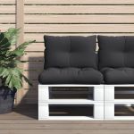Perne de paleți, 2 buc., negru, material textil GartenMobel Dekor