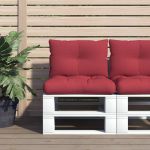 Perne de paleți, 2 buc., roșu vin, material textil GartenMobel Dekor