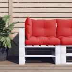 Perne de paleți, 3 buc. roșu, material textil GartenMobel Dekor