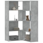 Bibliotecă 4 niveluri gri beton 85x85x140 cm lemn prelucrat GartenMobel Dekor
