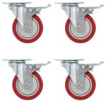 Roți pivotante cu frâne duble, 4 buc., 100 mm   GartenMobel Dekor