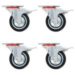Roți pivotante cu frâne duble, 4 buc., 75 mm GartenMobel Dekor