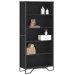 Bibliotecă, negru, 80x31x169 cm, lemn prelucrat GartenMobel Dekor