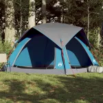 Cabină cort de camping, 4 persoane, albastru, impermeabil GartenMobel Dekor