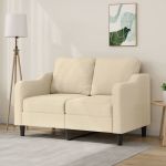 Canapea cu 2 locuri, crem, 120 cm, material textil GartenMobel Dekor