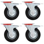 Roți pivotante cu frâne duble, 4 buc., 125 mm GartenMobel Dekor