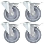 Roți pivotante cu gaură pentru șurub, 24 buc., 100 mm GartenMobel Dekor