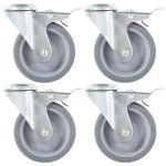 Roți pivotante cu gaură pentru șurub, 32 buc., 100 mm GartenMobel Dekor