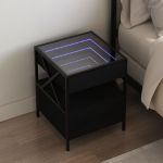 Noptieră cu LED infinity, negru, 40x40x51 cm GartenMobel Dekor