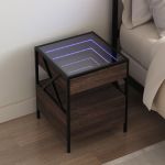 Noptieră cu LED infinity, stejar maro, 40x40x51 cm GartenMobel Dekor