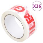 Bandă adezivă ambalare 36 buc. imprimeu FRAGILE, alb 48 mmx66 m GartenMobel Dekor