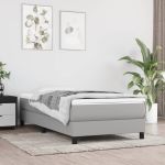Saltea cu arcuri buzunar de copii, gri deschis 80x160 cm textil GartenMobel Dekor
