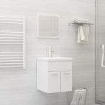 Set mobilier de baie, 2 piese, alb, PAL GartenMobel Dekor