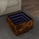 Masă laterală cu LED stejar fumuriu 40x40x30 cm lemn prelucrat GartenMobel Dekor