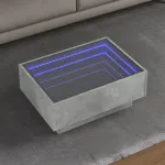 Măsuță de cafea cu LED, gri beton, 70x50x30 cm, lemn prelucrat GartenMobel Dekor