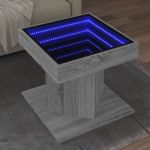 Măsuță de cafea cu LED sonoma gri 50x50x45cm lemn prelucrat GartenMobel Dekor