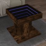 Măsuță de cafea cu LED stejar fumuriu 50x50x45cm lemn prelucrat GartenMobel Dekor