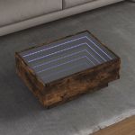 Măsuță de cafea cu LED stejar fumuriu 70x50x30cm lemn prelucrat GartenMobel Dekor