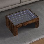 Măsuță de cafea cu LED infinity, stejar fumuriu, 70x50x30 cm GartenMobel Dekor