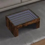 Măsuță de cafea cu LED infinity, stejar fumuriu, 70x50x30 cm GartenMobel Dekor