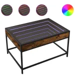 Măsuță de cafea cu LED infinity, stejar fumuriu, 70x50x41 cm GartenMobel Dekor